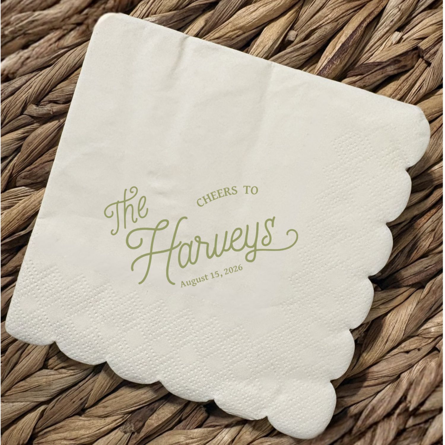 Cheers! Personalized Wedding Cocktail Napkins