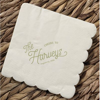 Cheers! Personalized Wedding Cocktail Napkins