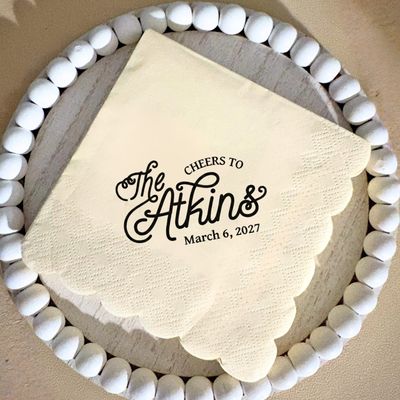 Cheers! Personalized Wedding Cocktail Napkins