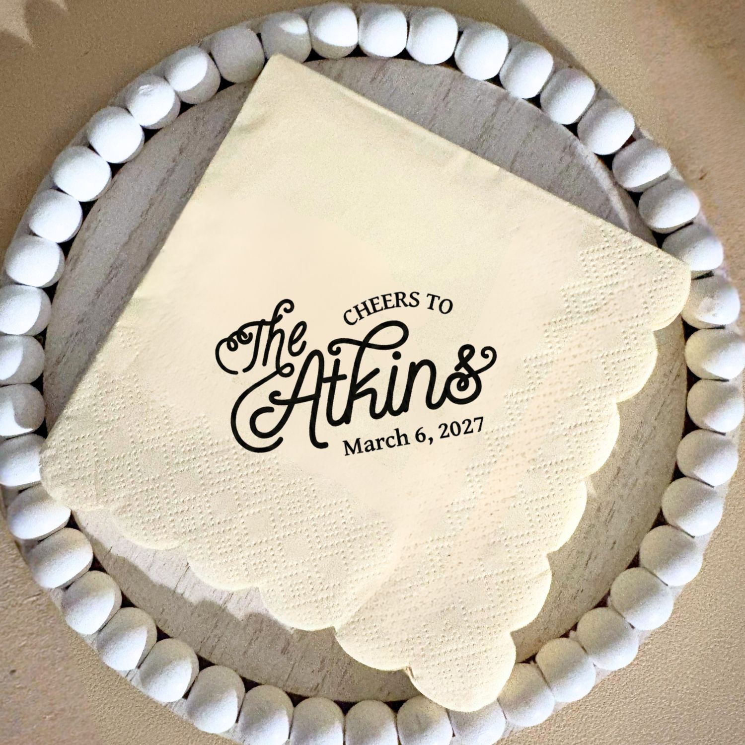 Cheers! Personalized Wedding Cocktail Napkins