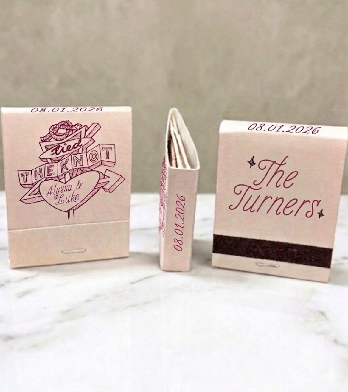 Tied The KNOT Retro Chapel Sign Matchbook