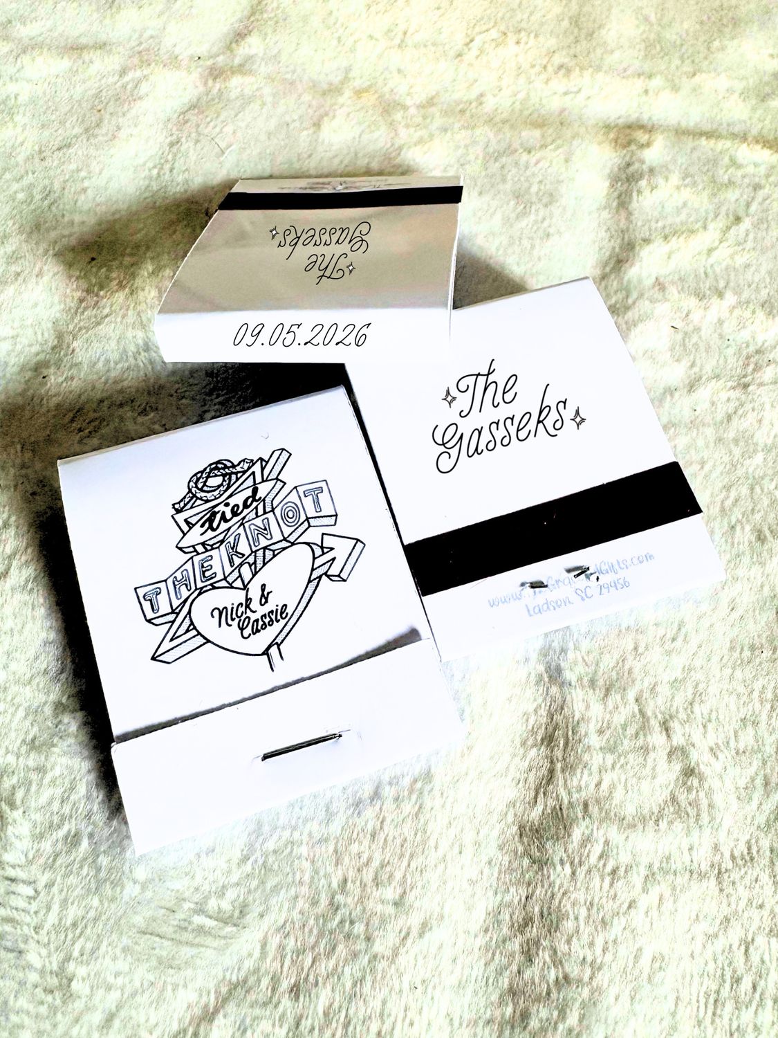 Tied The KNOT Retro Chapel Sign Matchbook