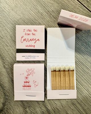 Cin Cin! Champagne Tower Custom Wedding Matchbook Favors