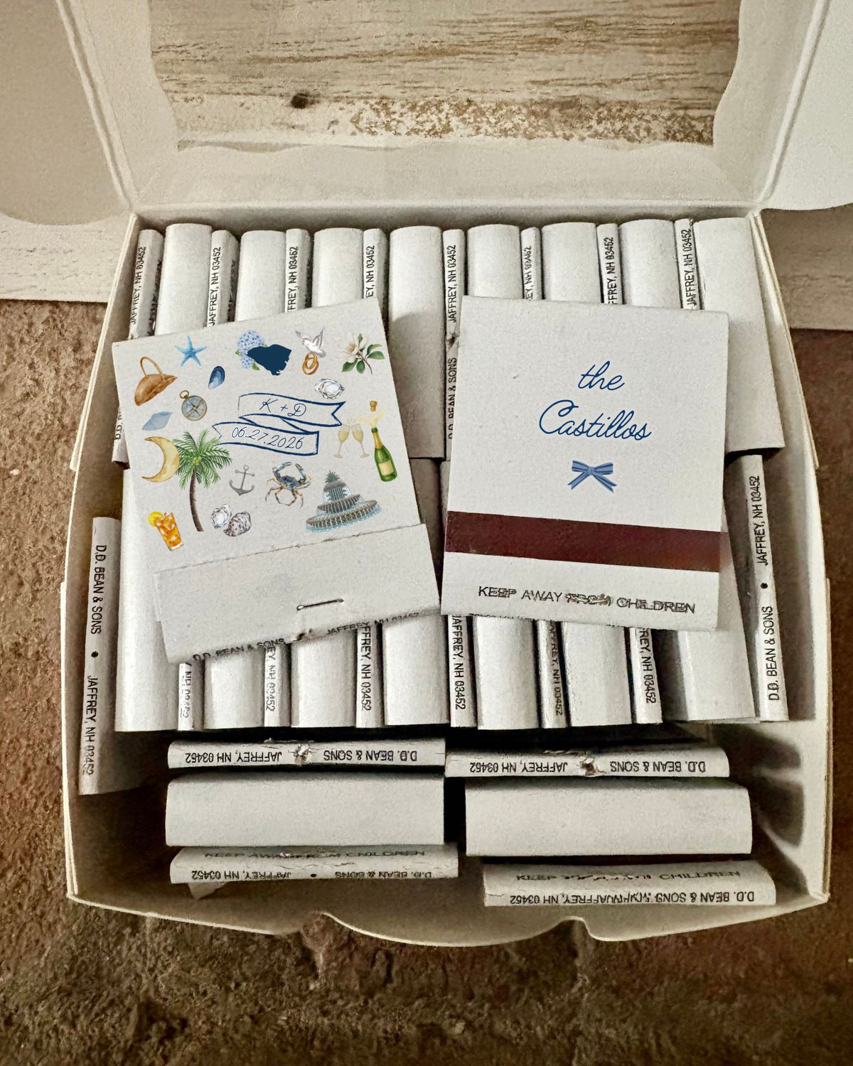 Personality Wedding Collage MATCHBOOK or MATCHBOX Wedding Favors