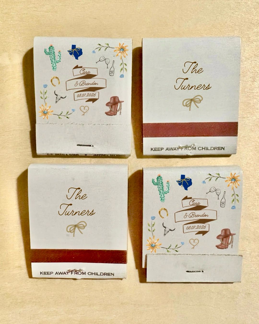 Personality Wedding Collage MATCHBOOK or MATCHBOX Wedding Favors