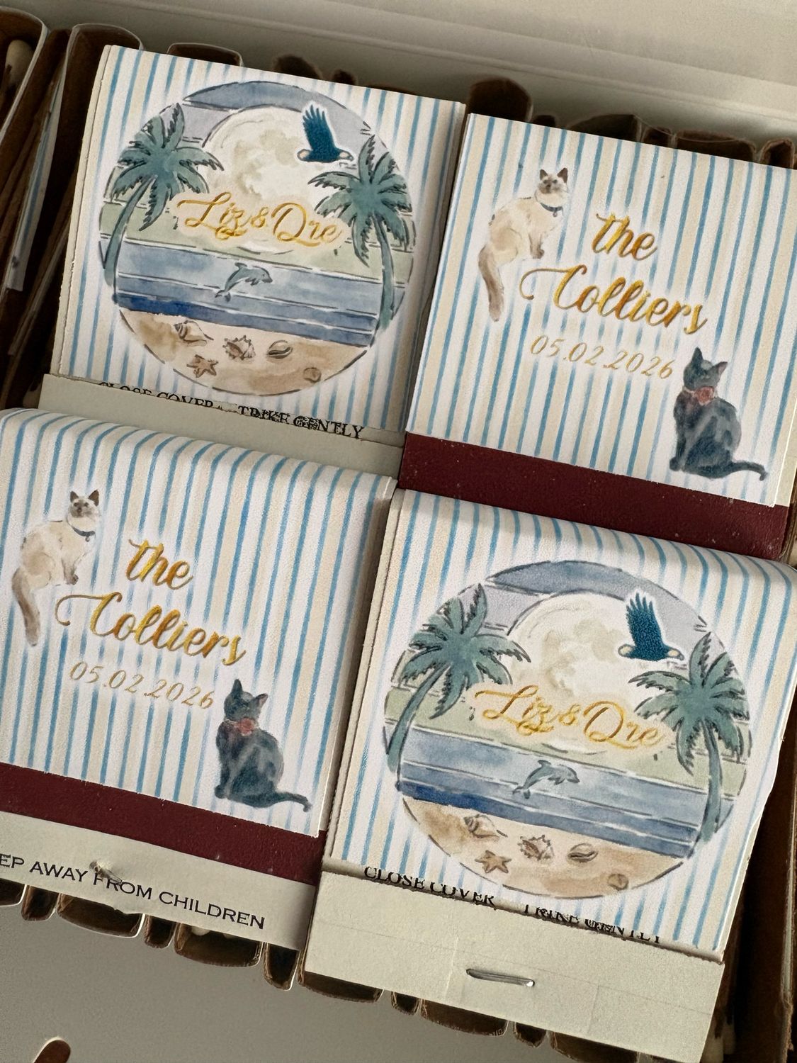 YOUR Love Story Collage MATCHBOOK or MATCHBOX Wedding Favors