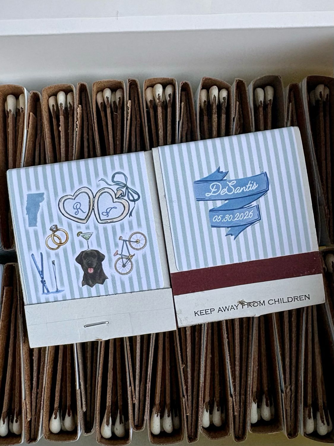 YOUR Love Story Collage MATCHBOOK or MATCHBOX Wedding Favors