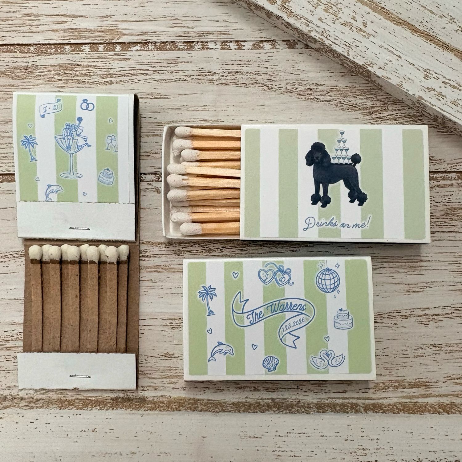 YOUR Love Story Collage MATCHBOOK or MATCHBOX Wedding Favors