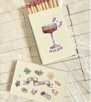 YOUR Love Story Collage MATCHBOOK or MATCHBOX Wedding Favors