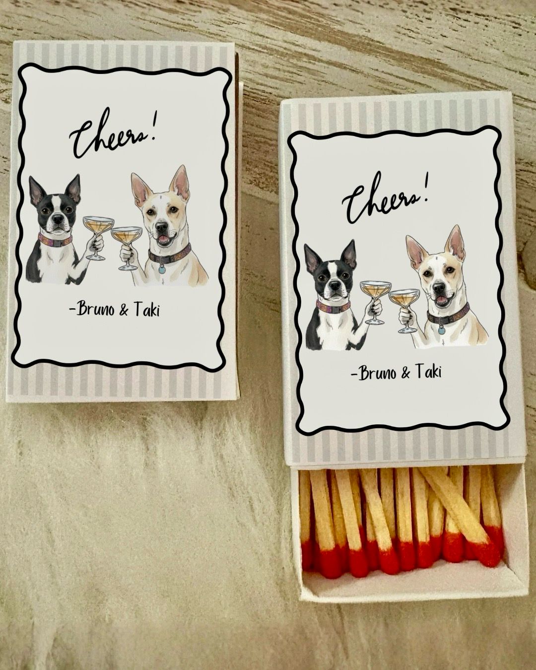Pet Cheers Illustration MATCHBOOK or MATCHBOX