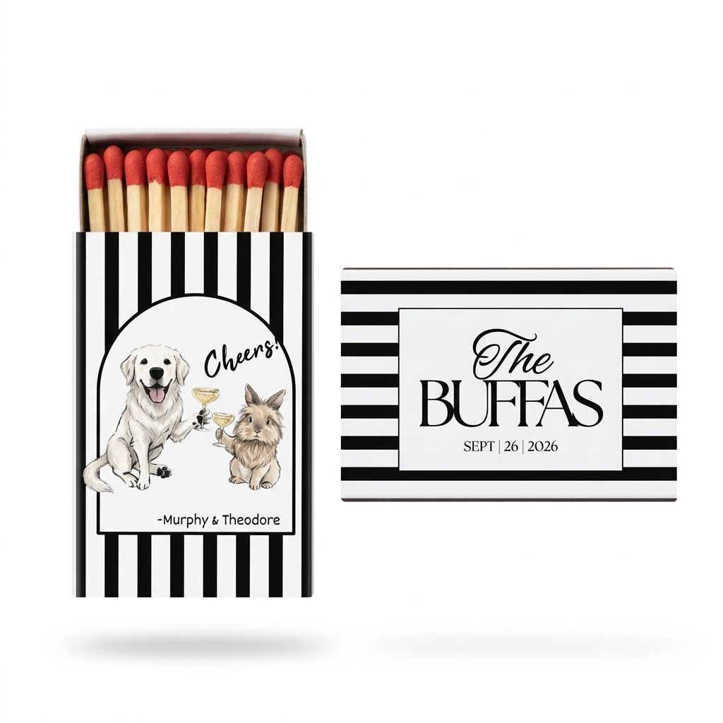 Pet Cheers Illustration MATCHBOOK or MATCHBOX