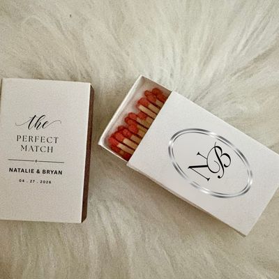 Perfect Match Monogrammed MATCHBOOK or MATCHBOX Wedding Favors