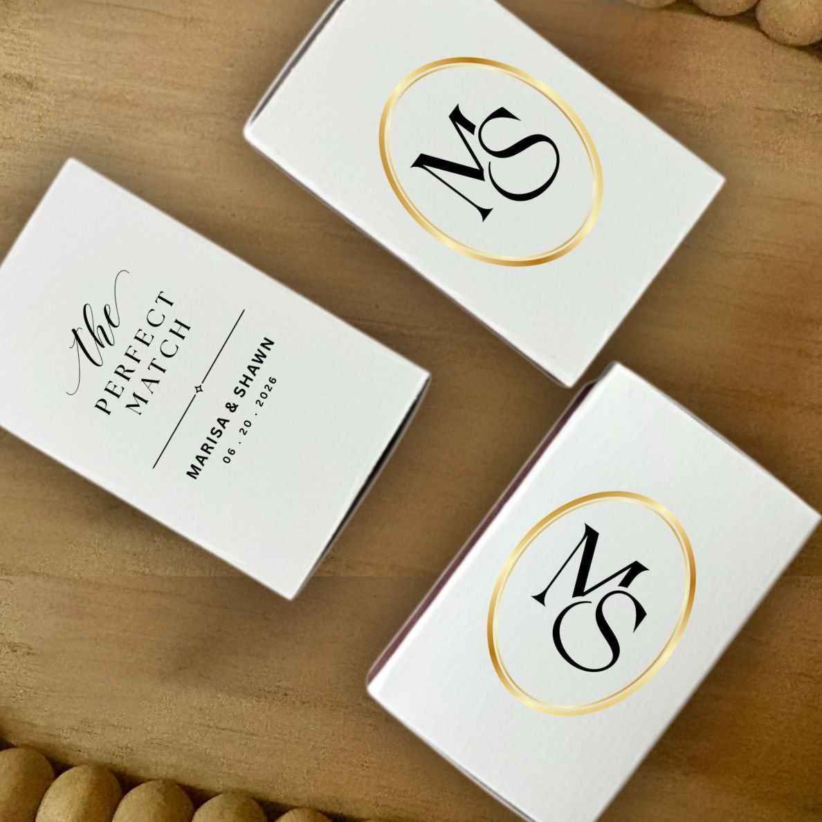 Perfect Match Monogrammed MATCHBOOK or MATCHBOX Wedding Favors