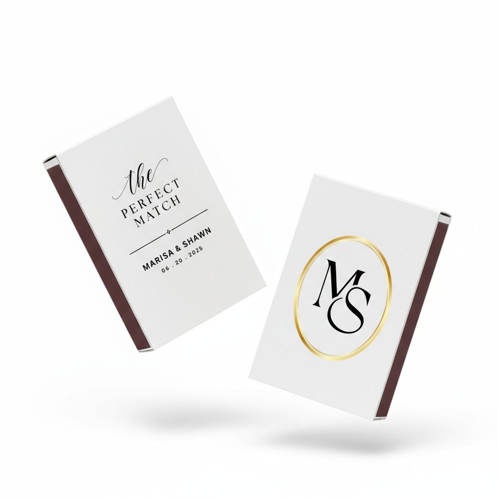 Perfect Match Monogrammed MATCHBOOK or MATCHBOX Wedding Favors