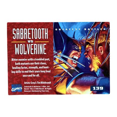 Sabretooth vs Wolverine - Marvel Comics 139 - Cards