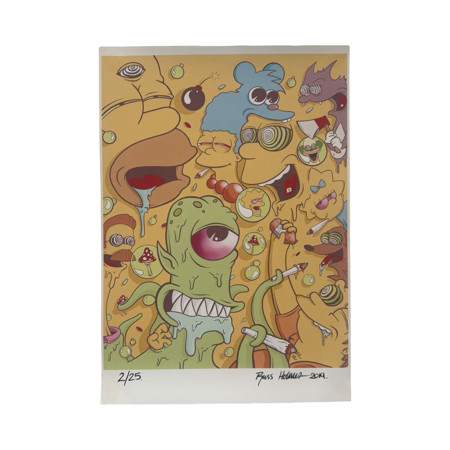 ​Russ Holmes „Cartoon Mashup Simpsons / Trippy Collage“