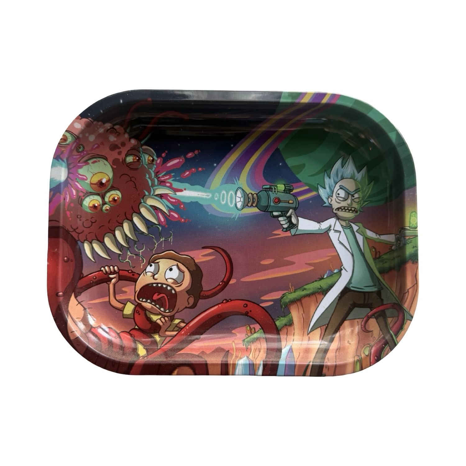 Rick and Morty „Alien Battle“ Metal Rolling Tray