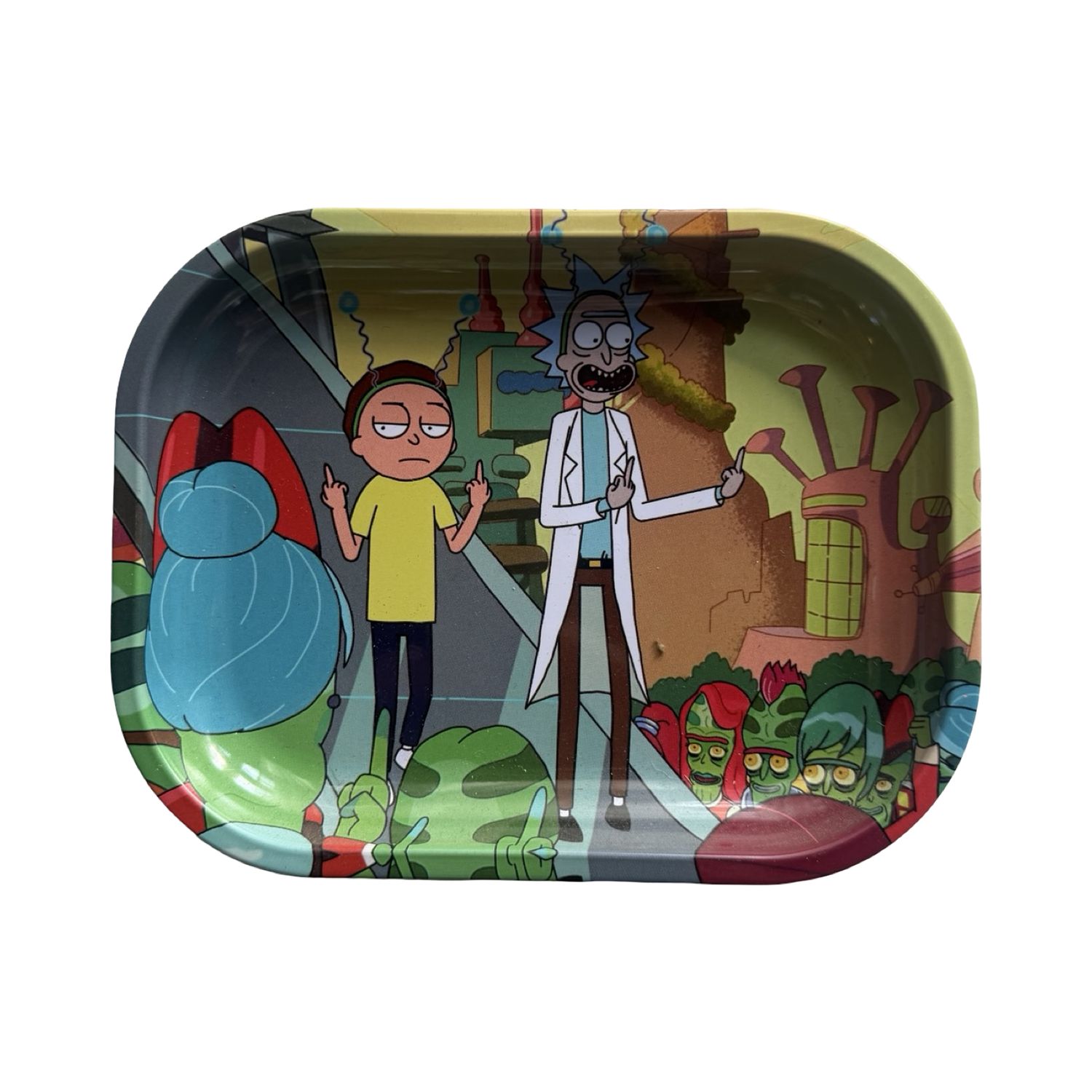 Rick and Morty „Peace Among Worlds“ Metal Rolling Tray