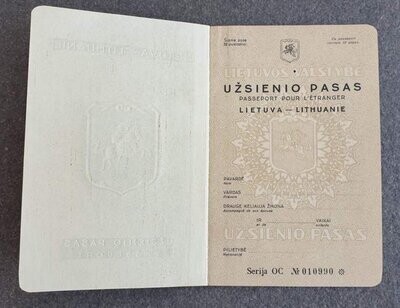 Lithuania passport 1939 SPECIMEN blank - Never seen before!