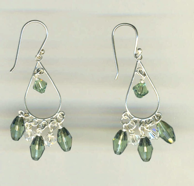 Silver &amp; crystal earrings
