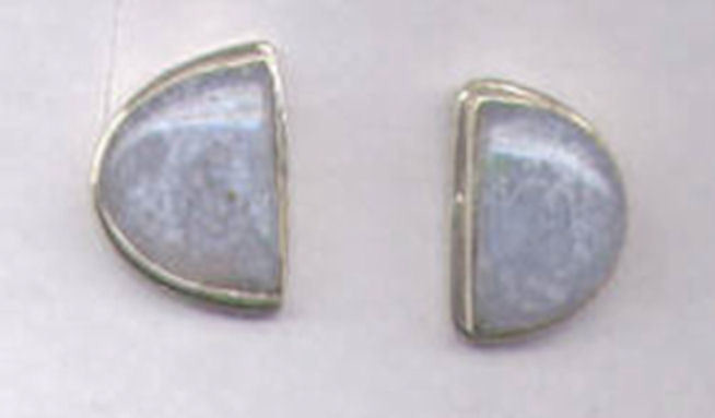 Blue Lace Agate & Sterling Silver Gemstone Earring