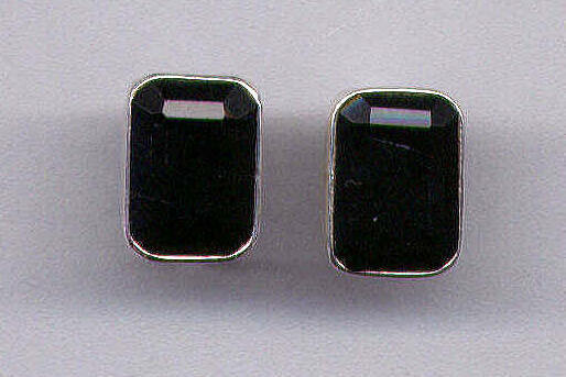 Black Onyx &amp; Sterling Silver Gemstone Earrings