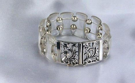 Lucite And Silver Bracelet