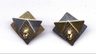 Silver  &amp; Gold Metal  Earrings