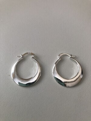 Earrings - 925 Sterling Silver medium hoop