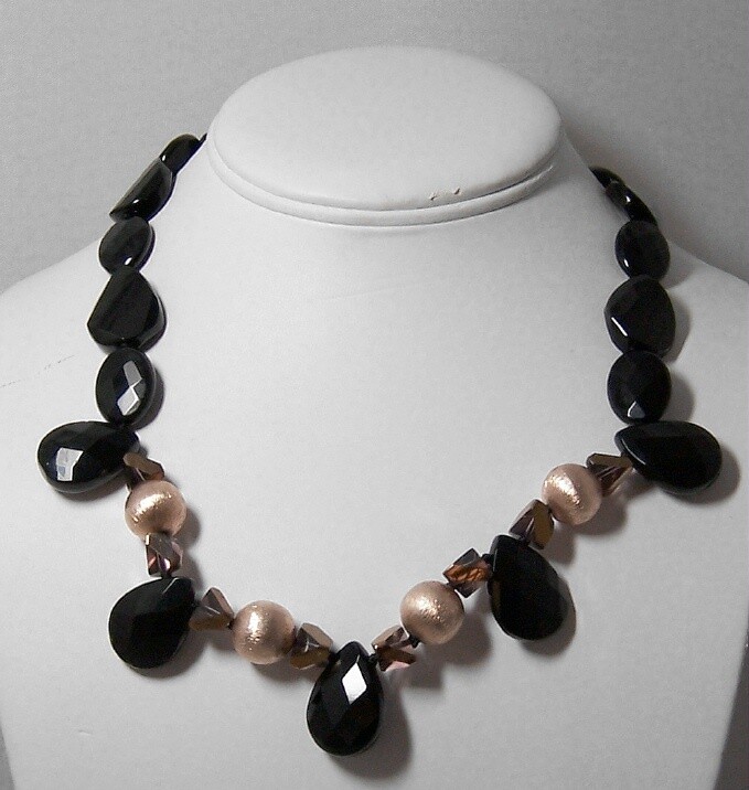 Onyx & copper necklace