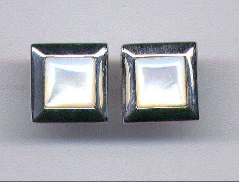 Mother Of Pearl &amp; Sterling Silver Earrings