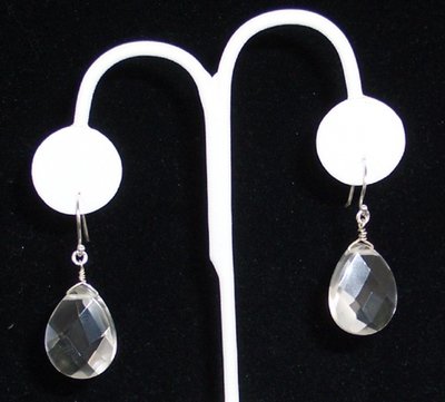 Faceted rock crystal earrings
