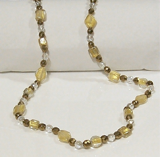Gold crystal &amp; swarovski crystal necklace
