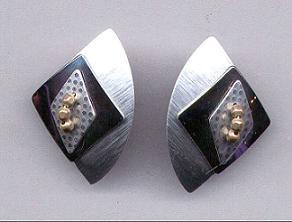 Black Metal &amp;  Silver Earrings