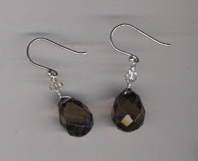 Smokey topaz earrings