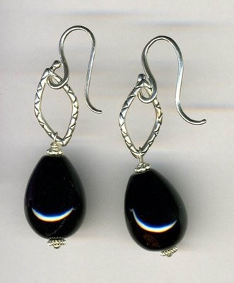 Silver & onyx earrings