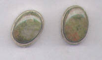 Jasper Cabochon &amp; Sterling Silver Earrings
