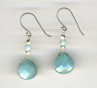 Amazonite &amp; silver earrings