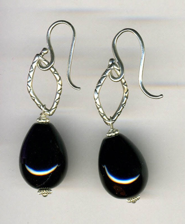 Silver &amp; onyx earrings