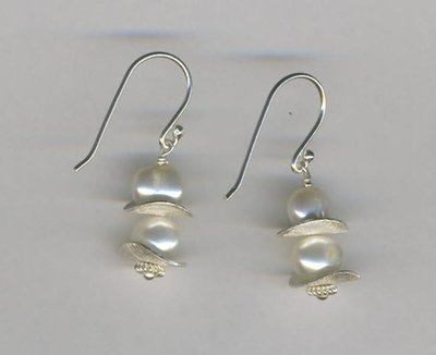 Silver & pearl earrings