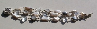 Freshwater Pearls &amp; faceted rock crystal bracelet