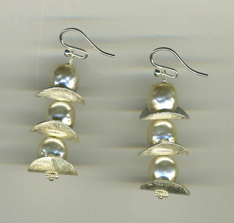 Pearl &amp; Silver Earrings