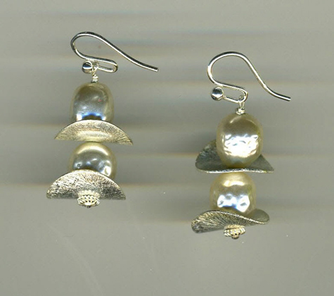 Pearl &amp; Silver Earrings