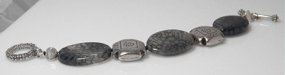 Agate &amp; silver bracelet