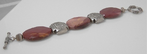 Mookaite &amp; silver bracelet
