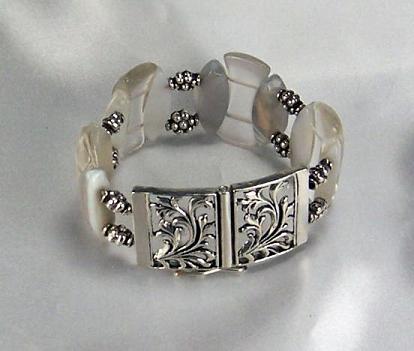 Lucite And Quartz Bracelet