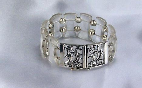 Lucite  And Silver Bracelet