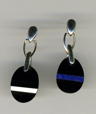 Black Onyx And Silver Earrings