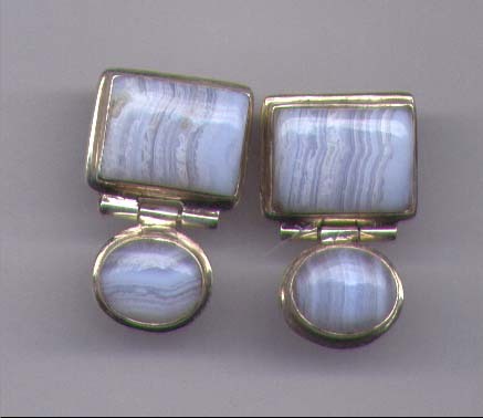 Blue Lace Agate Gemstone Earrings