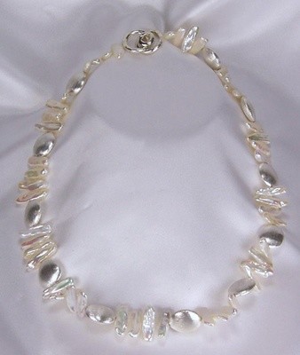 Freshwater Pearls With Silver Beads